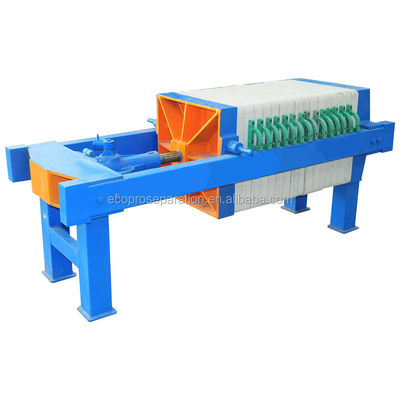 Filtro prensa de placas manual de 4m2 para tratamiento de aguas residuales